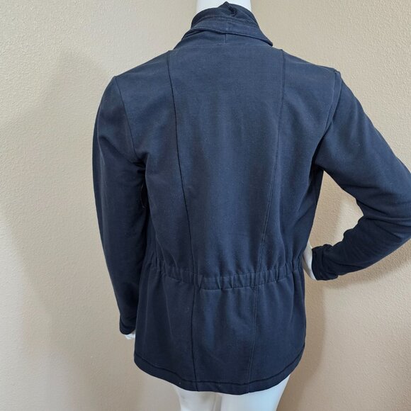 LUCY Black Open Front Athletic Sweatshirt Cardigan~Size  M - Picture 6 of 11